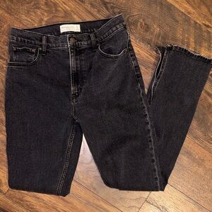 Abercrombie & Fitch Split Hem Skinny Jeans in Washed Black